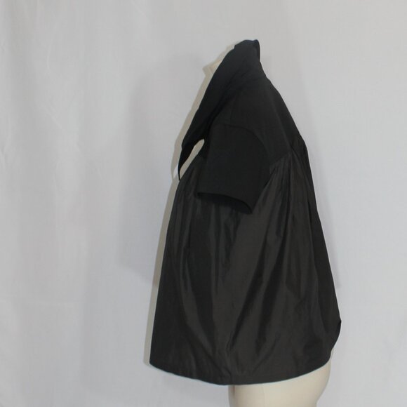 Dries Van Noten Brown Black zip 1 button short sleeve top size 36 /s/m - Picture 4 of 10